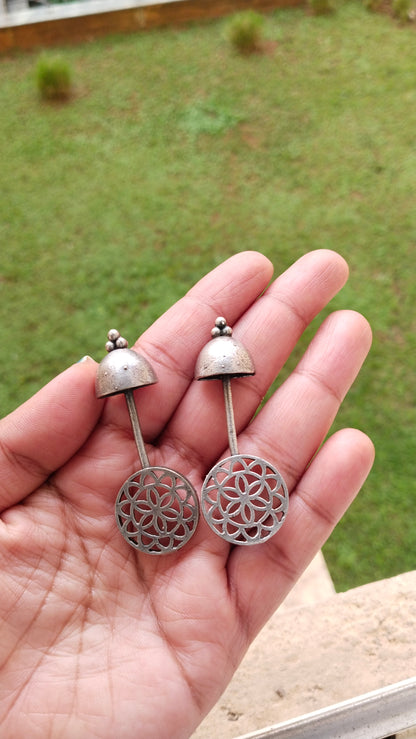 SR15 Unique shaped self designed Silver Replica Earrings