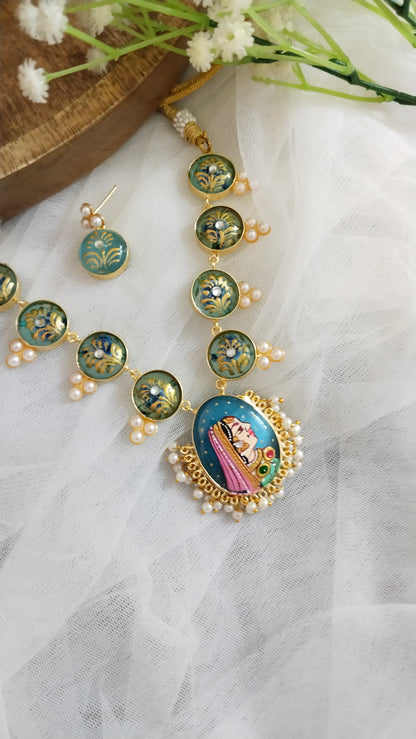Meenakari hand painted Rani necklace