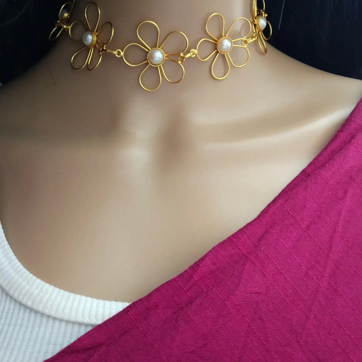 Pretty Flower Brass neckwear