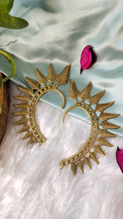 Navya Nair Inspired Ear Cuffs in gold & Silver Tone