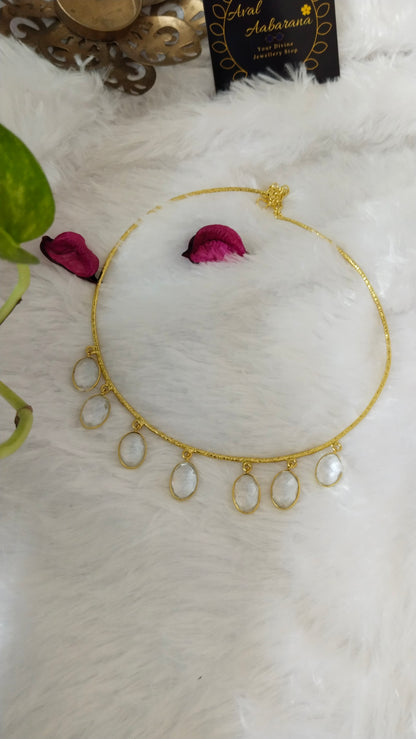 Beautiful White stone charm Hasli choker