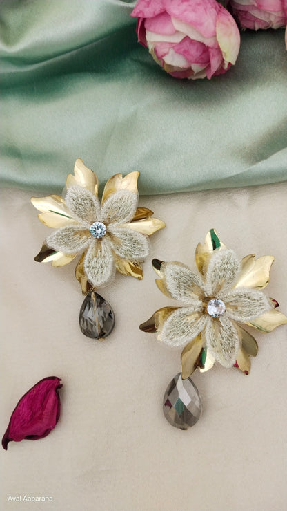 Bold golden flower western earrings
