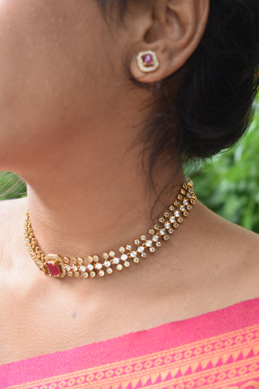 TN07 Pink,White & green Interchangeable 3 in 1 Neckwear set