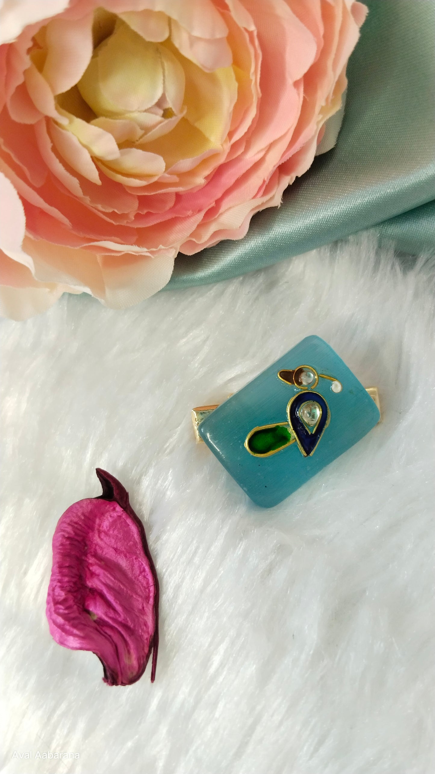 Beautiful stone settled pure Brass Hair clips for kids & adults