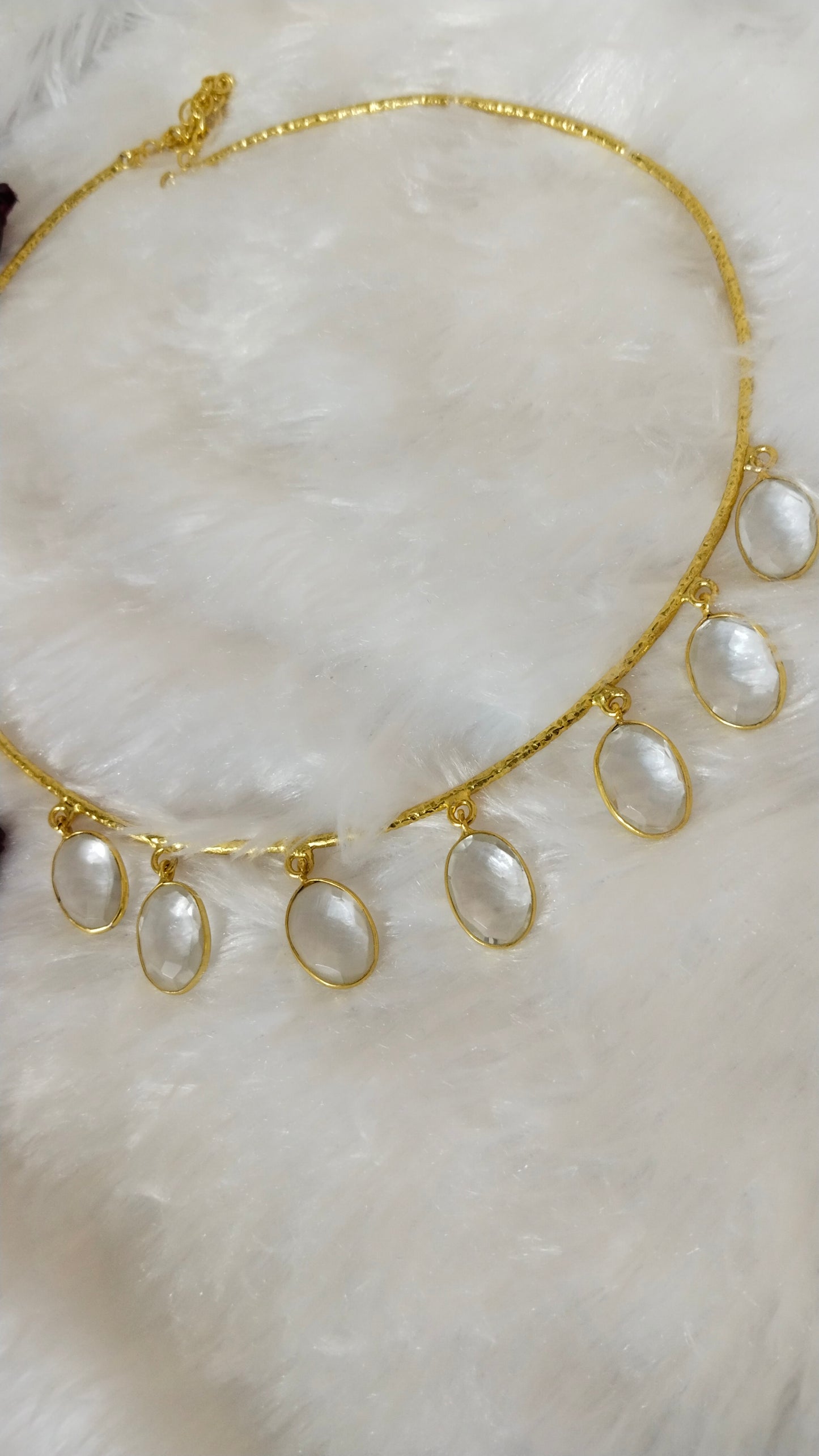 Beautiful White stone charm Hasli choker