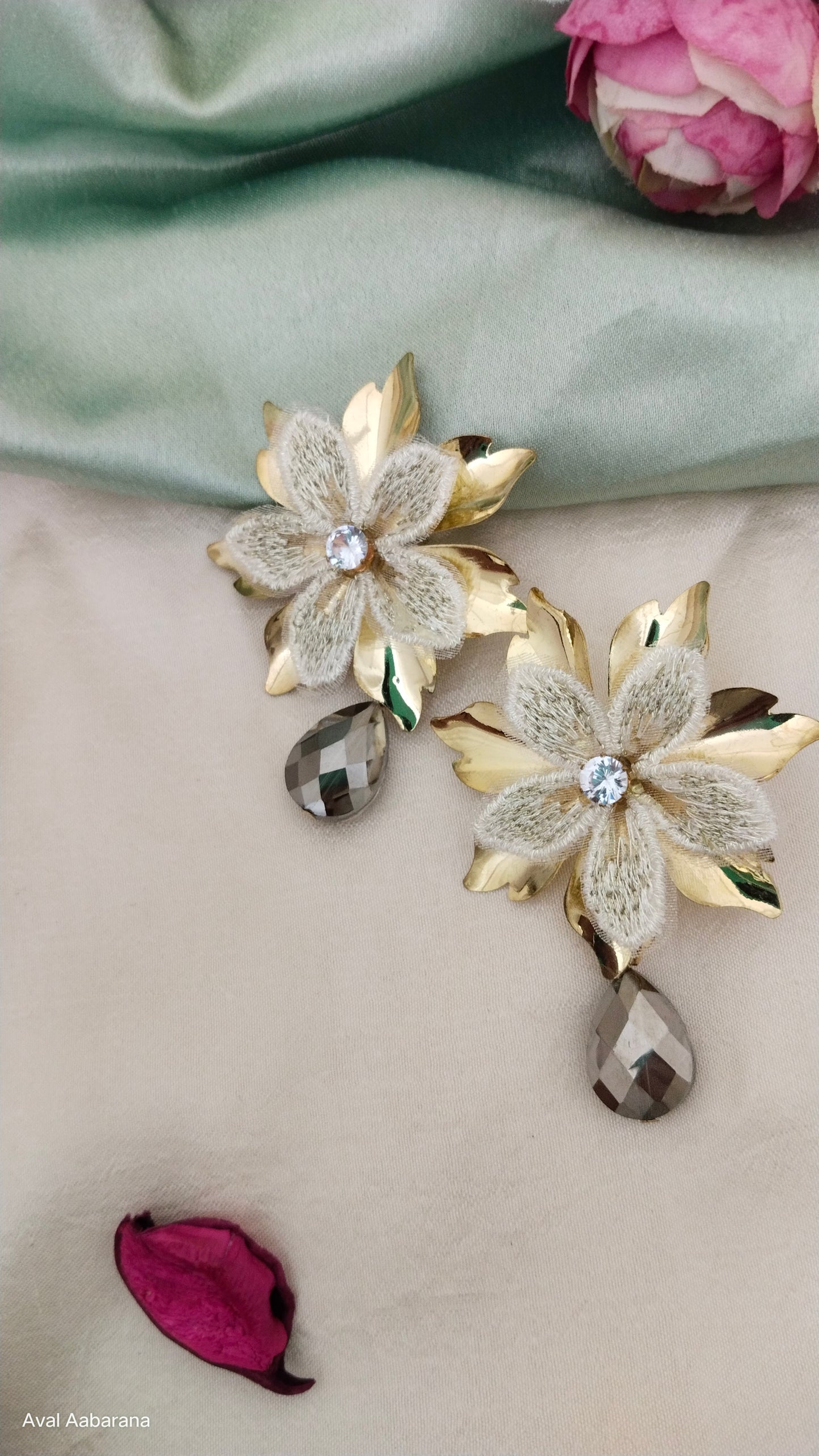 Bold golden flower western earrings