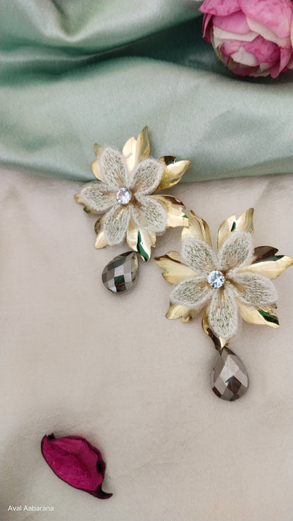 Bold golden flower western earrings